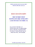 MỘT SỐ BIỆN PHÁP HƯỚNG DẪN HỌC SINH LỚP 5 LÀM TỐT BÀI VĂN MIÊU TẢ