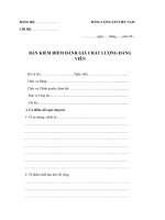 Mẫu bản kiểm điểm đánh giá chất lượng đảng viên năm 2015