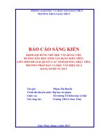 KHƠI GỢI HỨNG THÚ HỌC VĂN BẰNG VIỆC HƯỚNG DẪN HỌC SINH VẬN DỤNG KIẾN THỨCLIÊN MÔN ĐỂ GIẢI QUYẾT CÁC TÌNH HUỐNG THỰC TIỄN. PHƯƠNG PHÁP DẠY VÀ HỌC VĂN HIỆU QUẢ BẰNG SƠ ĐỒ TƯ DUY