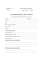 Mẫu bản kiểm điểm đảng viên cuối năm