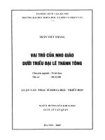 Vai trò của nho giáo dưới triều đại lê thánh tông 