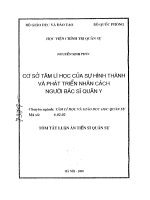 Cơ sở tâm lí học của sự hình thành và phát triển nhân cách người bác sĩ quân y