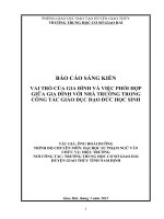 VAI TRÒ CỦA GIA ĐÌNH VÀ VIỆC PHỐI HỢP GIỮA GIA ĐÌNH VỚI NHÀ TRƯỜNG TRONG CÔNG TÁC GIÁO DỤC ĐẠO ĐỨC HỌC SINH