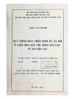 Quá trình phát triển kinh tế   xã hội ở cộng hoà dân chủ nhân dân lào từ 1975 đến nay 