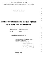 Tìm hiểu tư tưởng chính trị nho giáo việt nam từ lê thánh tông đến minh mệnh 