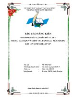 PHƯƠNG PHÁP LẬP BẢN ĐỒ TƯ DUY TRONG DẠY HỌC VÀ KIỂM TRA ĐÁNH GIÁ MÔN GDCD : LỚP 12 VÀ PHẦN II-LỚP 10