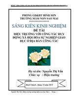 HIỆU TRƯỞNG VỚI CÔNG TÁC HUY ĐỘNG XÃ HỘI HÓA SỰ NGHIỆP GIÁO DỤC Ở ĐỊA BÀN CÔNG TÁC