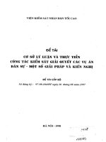 Cơ sở lý luận và thực tiễn công tác kiểm sát giải quyết các vụ án dân sự   một số giải pháp và kiến nghị