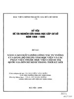 Nâng cao chất lượng công tác tư tưởng của đảng bộ trung tâm học viện và các phân viện thuộc học viện chính trị quốc gia hồ chí minh trong thời kỳ mới