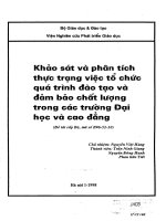 Khảo sát và phân tịch thực trạng việc tổ chức quá trình đào tạo và đảm bảo chất lượng trong các trường đại học và cao đẳng