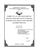 Nghiên cứu các tiêu chuẩn phổ cập giáo dục trung học cơ sở và đánh giá sơ bộ khả năng, phạm vi thực hiến đến năm 2000 ở việt nam