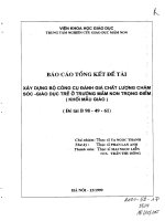 Xây dựng bộ công cụ đánh giá chất lượng chăm sóc giáo dục trẻ ở trường mầm non trọng điểm