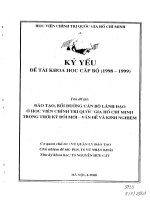 Đào tạo bồi dưỡng cán bộ lãnh đạo ở học biện chính trị quốc gia hồ chí minh trong thời kỳ đổi mới – vấn đề và kinh nghiệm