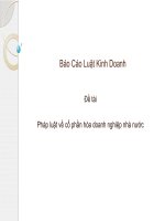 Thuyết trình môn luật kinh doanh cổ phần hóa doanh nghiệp nhà nước 