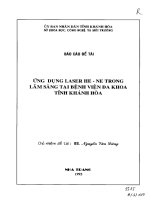 Ứng dụng laser he   ne trong lâm sàng tại bệnh viện đa khoa tỉnh khánh hòa