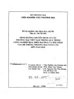 Định hướng chuyển dịch cơ cấu thương mại việt nam trong quá trình công nghiệp hóa, hiện đại hóa và hội nhập vào hệ thống thương mại toàn cầu đến năm 2010