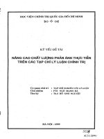 Nâng cao chất lượng phản ánh thực tiễn trên các tạp chí lý luận chính trị