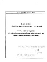 Cơ sở lý luận và thực tiễn của việc nâng cao hiệu quả hoạt động của quốc hội trong lĩnh vực ngân sách nhà nước