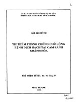 Thí điểm phòng chống chủ động bệnh dịch hạch tại cam ranh khánh hóa