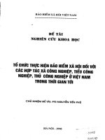 Tổ chưc thực hiện bảo hiểm xã hội đối với các hợp tác xã công nghiệp, tiểu công nghiệp, thủ công nghiệp ở việt nam trong thời gian tới