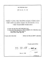 Triển vọng thị trường hàng nông sản thế giới và khả năng xuất khẩu của việt nam đến năm 2010