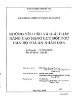 Những yêu cầu và giải pháp nâng cao năng lực đội ngũ cán bộ tòa án nhân dân