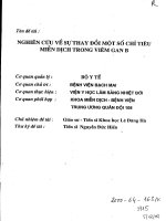 Nghiên cứu về sự thay đổi một số chỉ tiêu miễn dịch trong viêm gan b