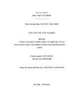 NÂNG CAO CHẤT LƯỢNG CHO VAY THEO DỰ ÁN TẠI NGÂN HÀNG VIỆT NAM THỊNH VƯỢNG CHI NHÁNH THĂNG LONG