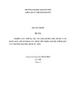 NGHIÊN cứu NHỮNG yếu tố ẢNH HƯỞNG đến HÀNH VI sử DỤNG dầu gội SUNSILK của SINH VIÊN KHÓA k45 hệ CHÍNH QUY của TRƯỜNG đại học KINH tế   HUẾ