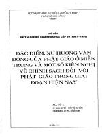 Đặc điểm xu hướng vận động của phật giáo ở miền trung và một số kiến nghị về chính sách đối với phật giáo trong giai đoạn hiện nay