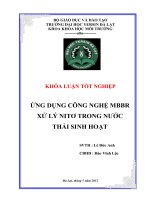 NGHIÊN CỨU ỨNG DỤNG CÔNG NGHỆ MBBR TRONG XỬ LÝ NITO NƯỚC THẢI SINH HOẠT