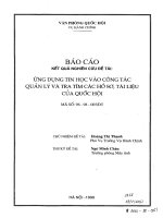 Ứng dụng tin học vào công tác quản lý và tìm các hồ sơ tài liệu của quốc hội