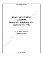 Tổng hợp kỹ nắng giải toán Phương trình, bất phương trình, hệ phương trình vô tỷ