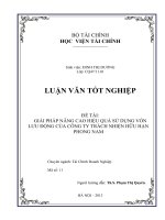 GIẢI PHÁP NÂNG CAO HIỆU QUẢ SỬ DỤNG VỐN LƯU ĐỘNG CỦA CÔNG TY TRÁCH NHIỆN HỮU HẠN PHONG NAM