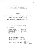 Ảnh hưởng của artesunate kết hợp với các thuốc chống sốt rét khác trên một số quá tình sinh học ở người và chuột