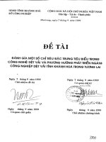 Đánh giá một số chỉ tiêu đặc trưng tiêu biểu trong công nghệ dệt và phương hướng phát triển ngành công nghệ dệt vải tỉnh khánh hòa trong tương lai