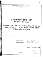 Nghiên cứu thiết kế chế tạo các thiết bị và hệ thống đo lường, kiểm tra tự động trong công nghiệp