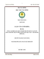 NÂNG CAO HIỆU QUẢ QUẢN TRỊ RỦI RO TÍN DỤNG TẠI NGÂN HÀNG THƯƠNG MẠI CỔ PHẦN HÀNG HẢI VIỆT NAM – CHI NHÁNH ĐỐNG ĐA