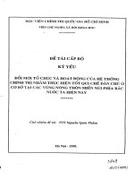 Đổi mới tổ chức và hoạt động của hệ thống chính trị nhằm thực hiện tốt qui chế dân chủ ở cơ sở tại các vùng nông thôn miền núi phía vắc nước ta hiện nay