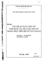 Vấn đề áp dụng một số chế định của bộ luật dân sự trong thực tiễn xét xử của tòa án