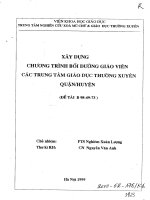 Xây dựng chương trình bồi dưỡng giáo viên các trung tâm giáo dục thường xuyên quận huyện