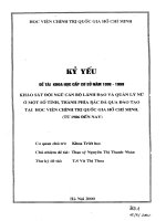 Khảo sát đội ngũ cán bộ lãnh đạo và quản lý nữ ở một số tỉnh, thành phía bắc đã qua đào tạo tại học viện chính trị quốc gia hồ chí minh