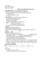 Kiểm tra  15 phút phần tiếng Việt 9