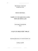 Nghiên cứu tiết kiệm năng lượng trong hệ thống lạnh