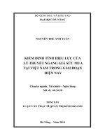 Kiểm định tính hiệu lực của lý thuyết ngang giá sức mua tại việt nam trong giai đoạn hiện nay