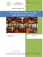 Thuyết minh dự án nhà hàng ẩm thực và khu giải trí sông vàm cỏ 