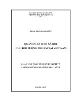 Quản lý an sinh xã hội cho đối tượng trẻ em tại việt nam