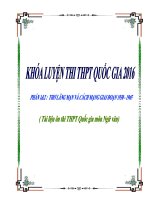 Tài liệu ôn thi THPT Quốc gia môn Ngữ văn 2016 cực hay (Phần 1 và 2  Thơ lãng mạn và cách mạng giai đoạn 1930  1945)