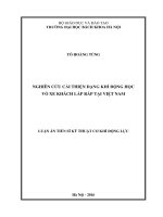 Luận án tiến sĩ nghiên cứu cải thiện dạng khí động học vỏ xe khách lắp ráp tại việt nam
