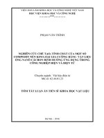 Nghiên cứu chế tạo, tính chất của một số compozit nền kim loại gia cường bằng ống nano cácbon định hướng ứng dụng trong công nghiệp điện và điện tử (TT)